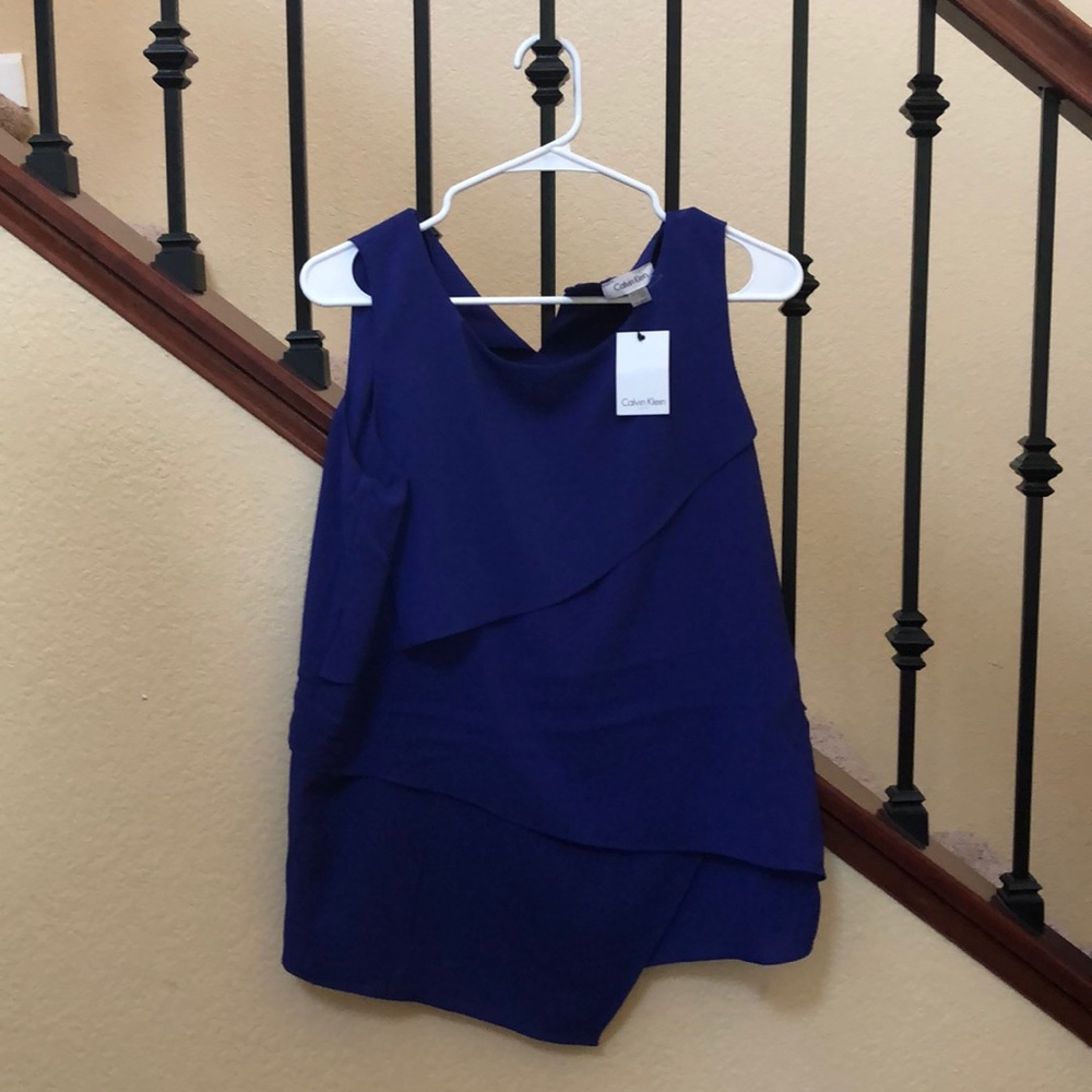 Calvin Klein Indigo blue sleeveless blouse